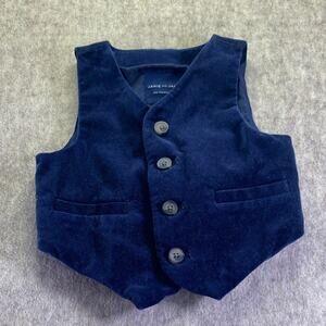 Janie and Jack Midnight Blue Velvet Kids Vest Size 6-12 Months